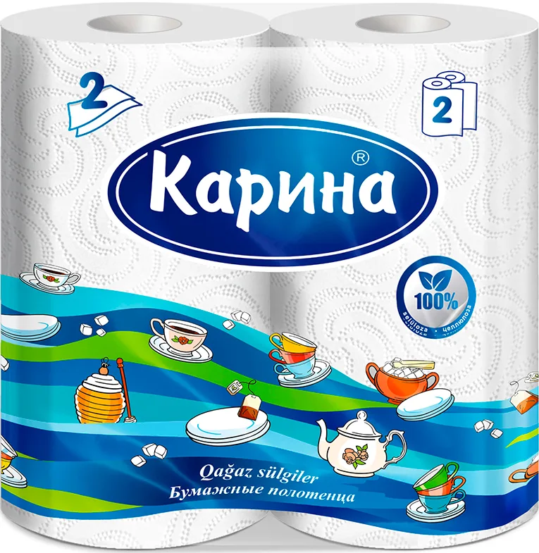 бумажные полотенца Карина 2шт в упаковке